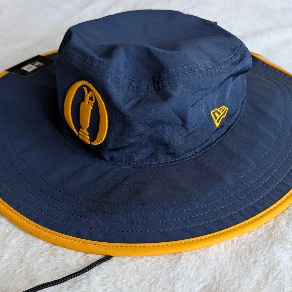 The Open Championship New Era Golf Sun Hat Navy Blue Yellow OneSize NWT